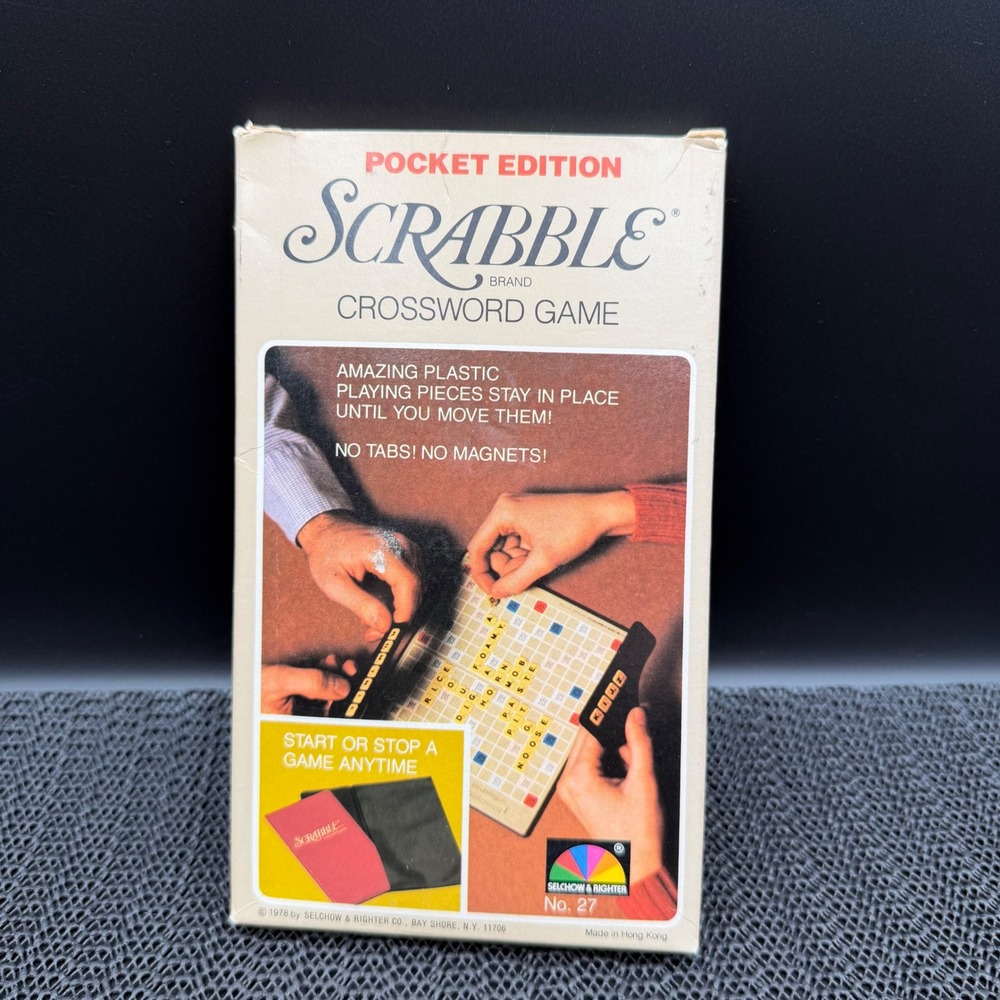 Vintage 1978 Scrabble Pocket Edition Crossword Game Selchow & Righter No 27